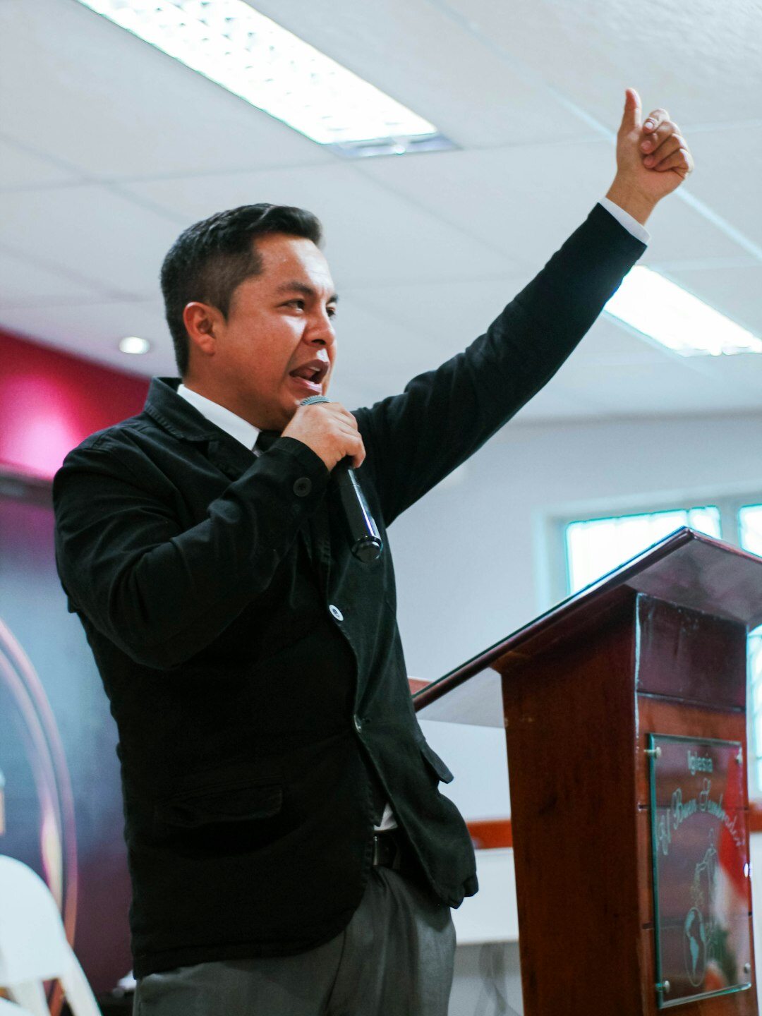politician at podium